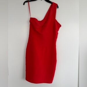 Point, Handle With Care, Bloomingdale’s One Shoulder Bandage Red Dress, Sz.Small
